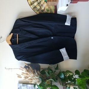 Black Blazer with Pinstrip Sleeves Size Small